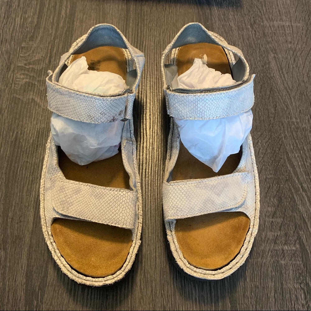 NAOT Silver Snakeskin Strappy Sandals 41 / 10 - Picture 5 of 8